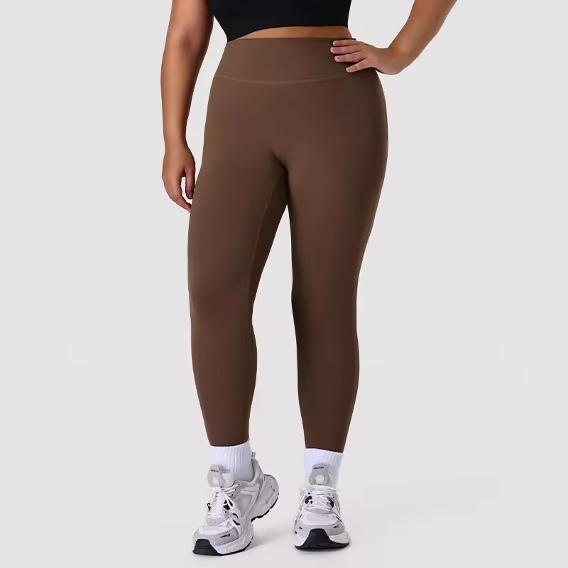 High-Waisted Butt-Lifting Seamless Solid Yoga Pants Women Breathable Plus Size Outdoor Tights Four-Way Stretch Quick-Dry Running Pants