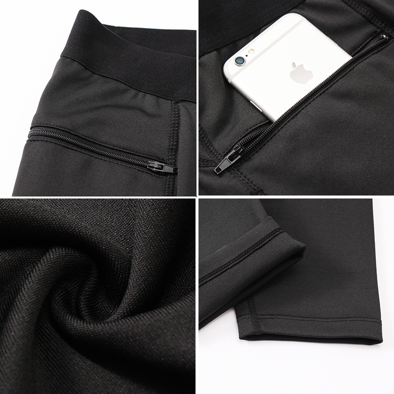 Best Unisex High Waist Cycling Pants Cool Dry Compression Tights With Zip Pocket Print-Styled Running Leggings Set for Adults