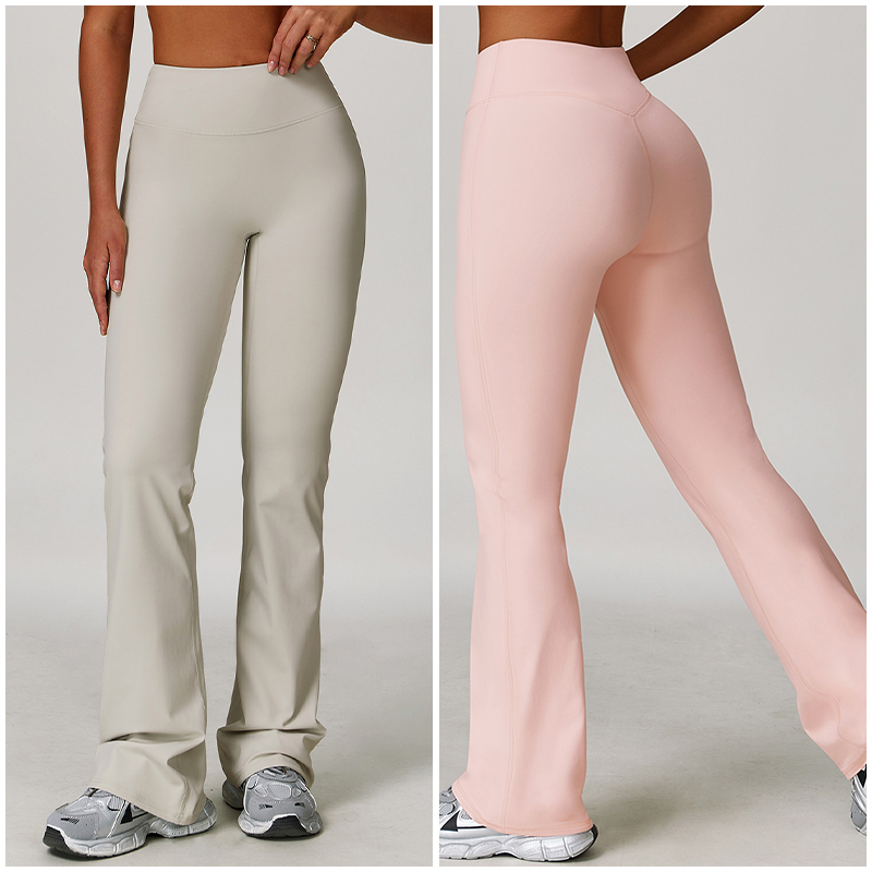 5061 Women's High-waisted Yoga Pants, Tight Wide-leg Flared Pants, Running and Fitness Flared Pants