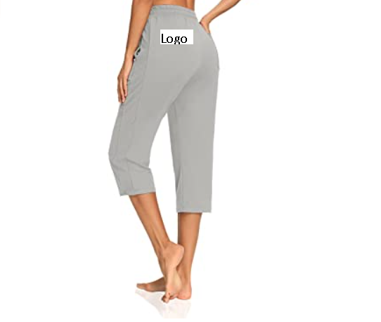 Women's Knitted Capri Yoga Pants Wide Leg Drawstring Loose Comfy Lounge Pajamas Pockets Breathable Snagging Resistance Hot