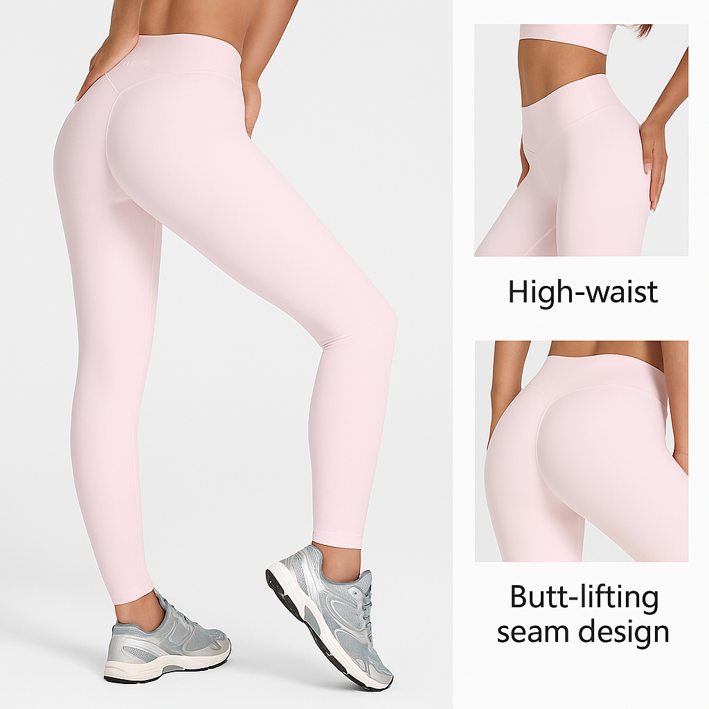 Custom Logo Squat Proof Tummy Control Nude Ankle Sports Pants High Waist Yoga Leggings for Women