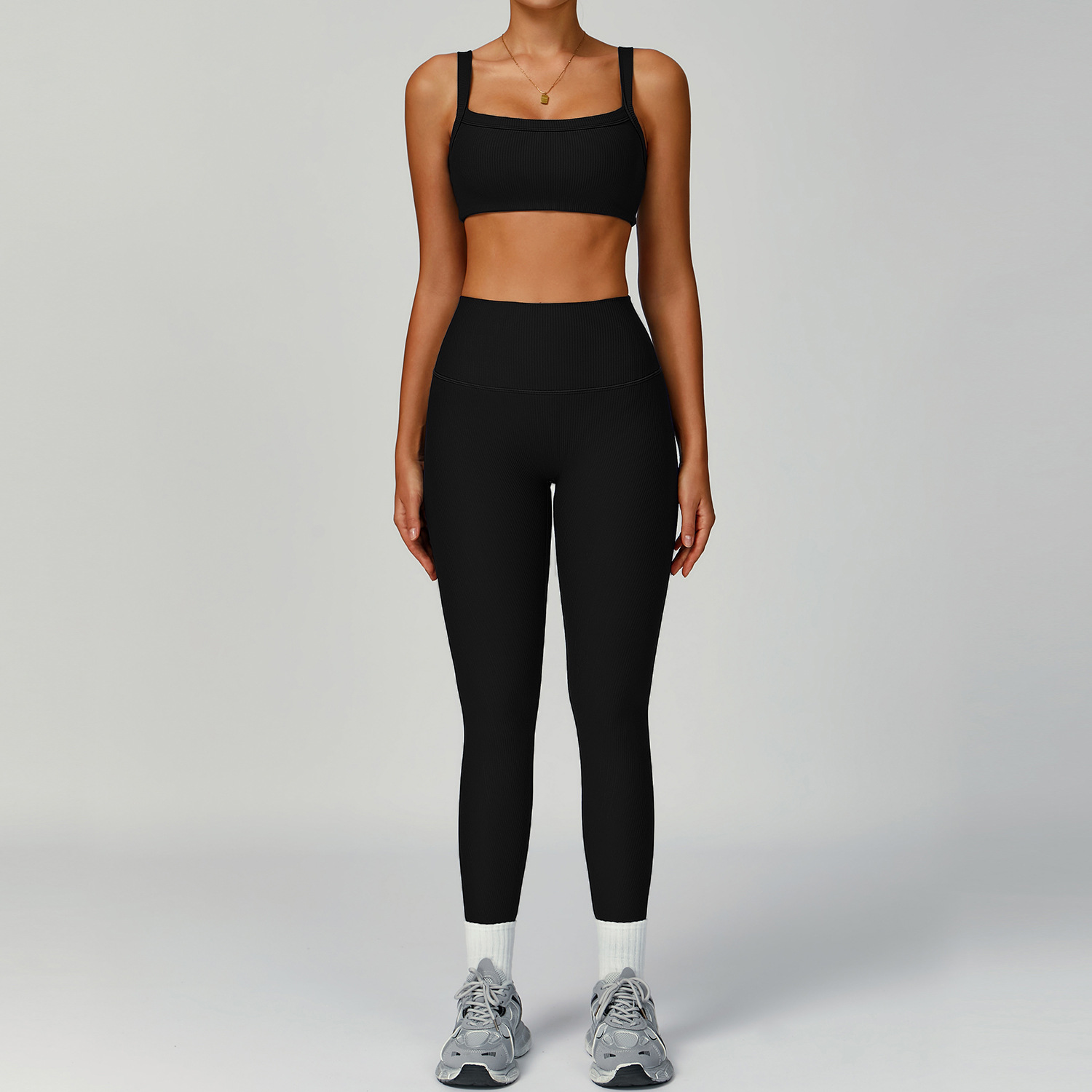 PASUXI Seamless Women 4PCS Long Sleeve Yoga Set High Waist Leggings Workout Sportswear Gym Fitness Activewear Sets