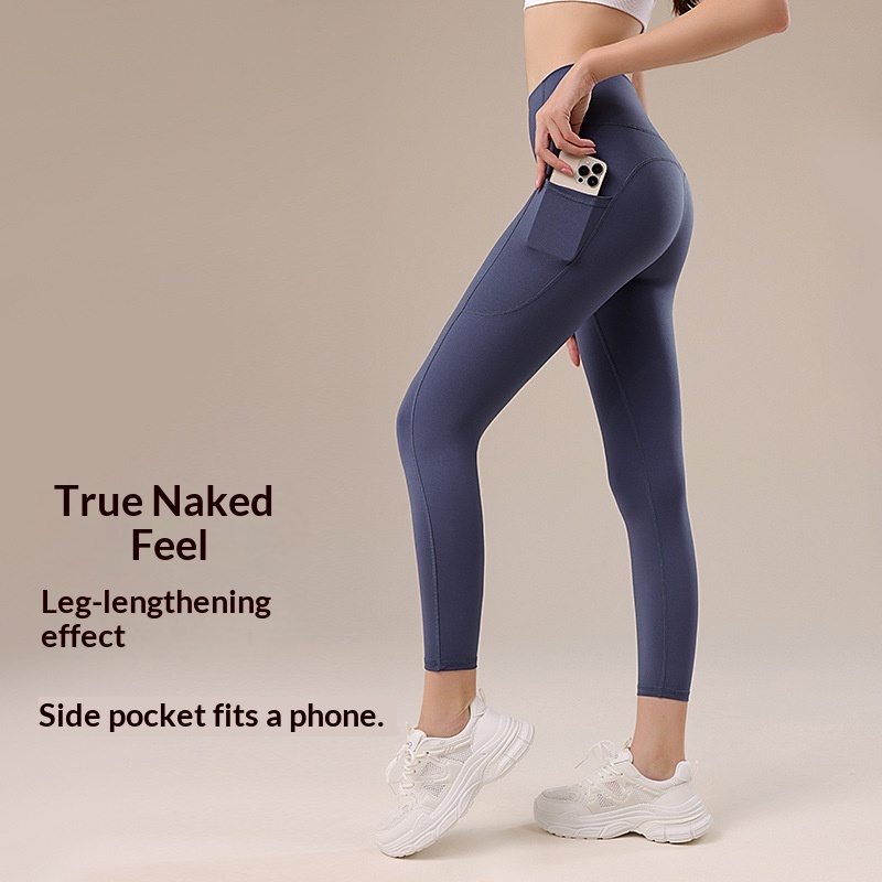 Pocket Tight Yoga Pants Women's High Waist Abdominal Quick-drying Hip-lifting Ankle-Length Spandex/Nylon Fitness PantsYoga Pants