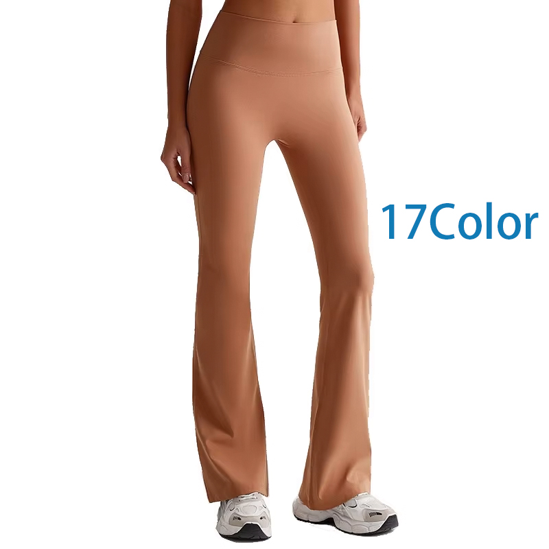 Wholesale Women High Waist Flare Yoga Pants Nude Feel Butt Lifting Bootcut Leggings Nylon Feel Tummy Control Gym Workout Flared