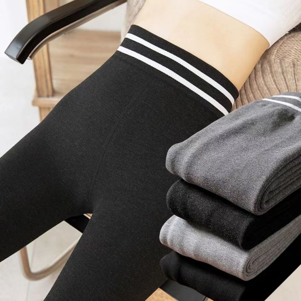 Factory Cheap Winter Thick Fleece Warm Women Yoga Pants High Elasticity Striped High Waist Slim Fuzzy Warm Women Leggings