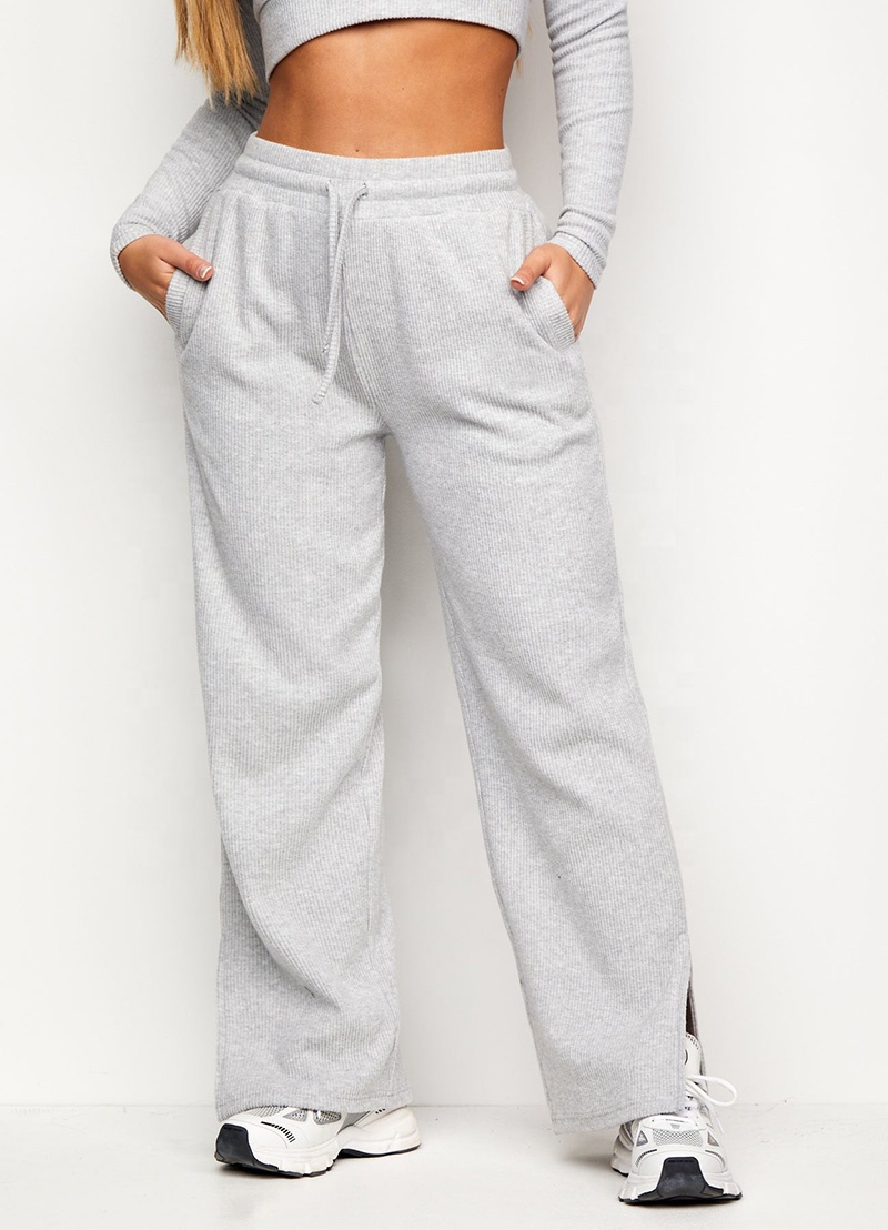 Women's Comfy Wide Leg Pants Yoga Workout Sweatpants Loose Lounge High Waisted Flare Pants Soft Knit Wide Length Trouser