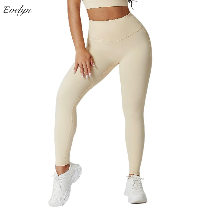 EVELYN OEM ODM European and American Spot Pocket Yoga Leggings High Waist Shaping Fitness Pants New Running Yoga Pants