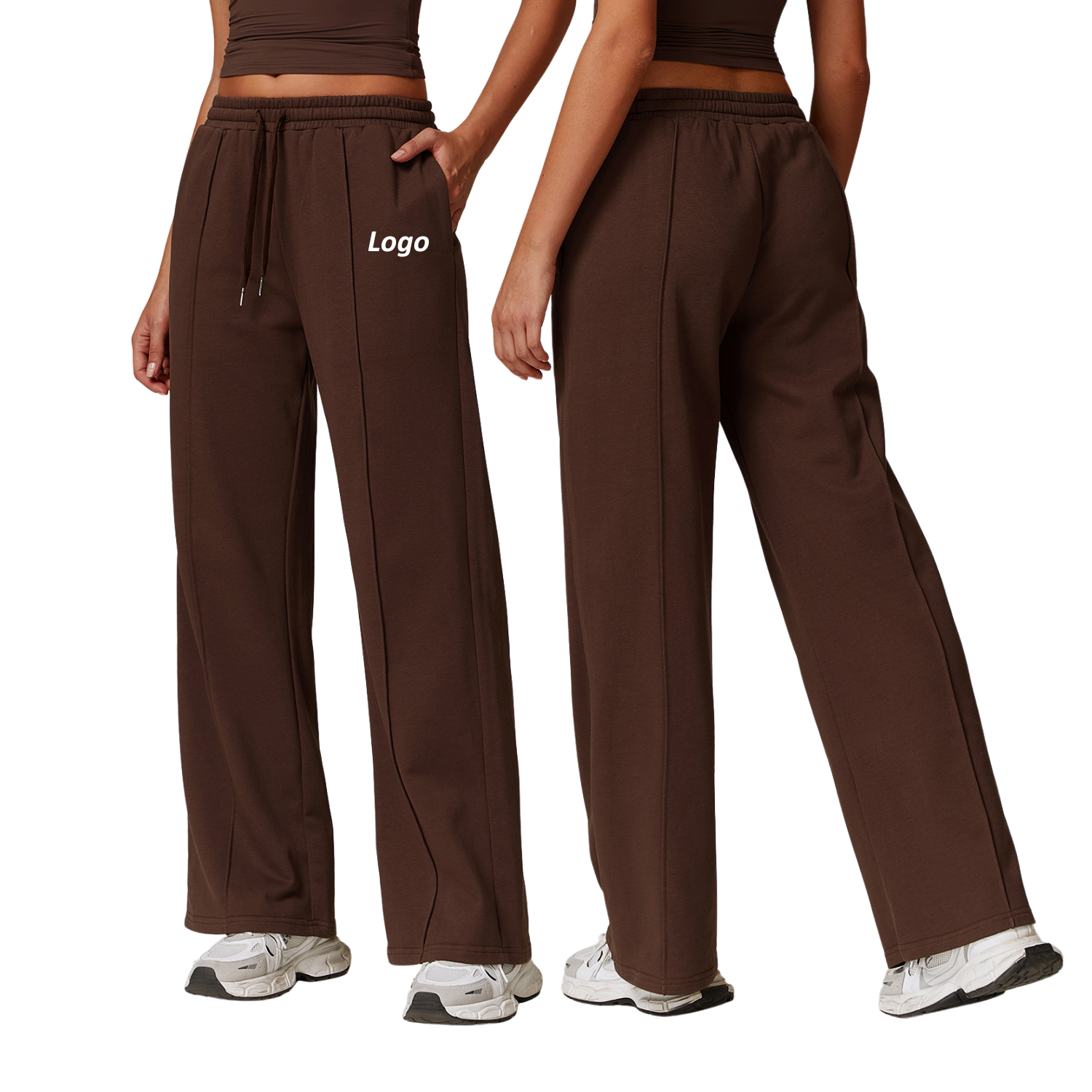 Custom Women Wide Leg Sweatpants Loose Fit Casual Lounge Pants Comfy Yoga Gym Activewear Trousers Homewear Pants