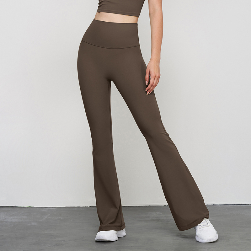 High-Quality High-Waist Tummy-Control Micro-Flare Bare-Sensation High-Stretch Lightweight Women's Yoga Pants