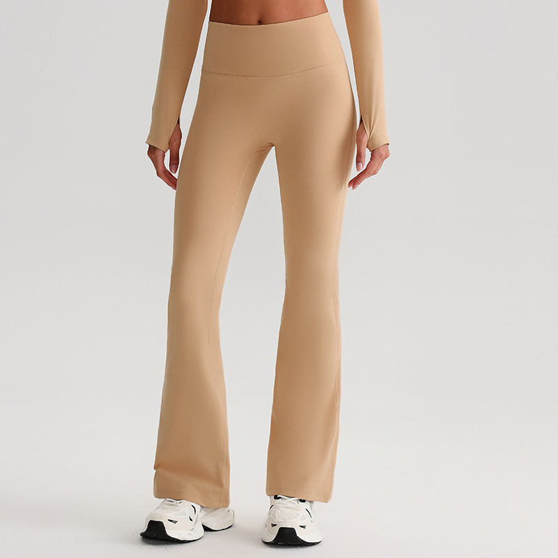 Custom Logo Women's Clothes Quick-Drying Stretch Soft Yoga Flared Leggings with High Waist Elastic Yoga Pants for Gym Fitness