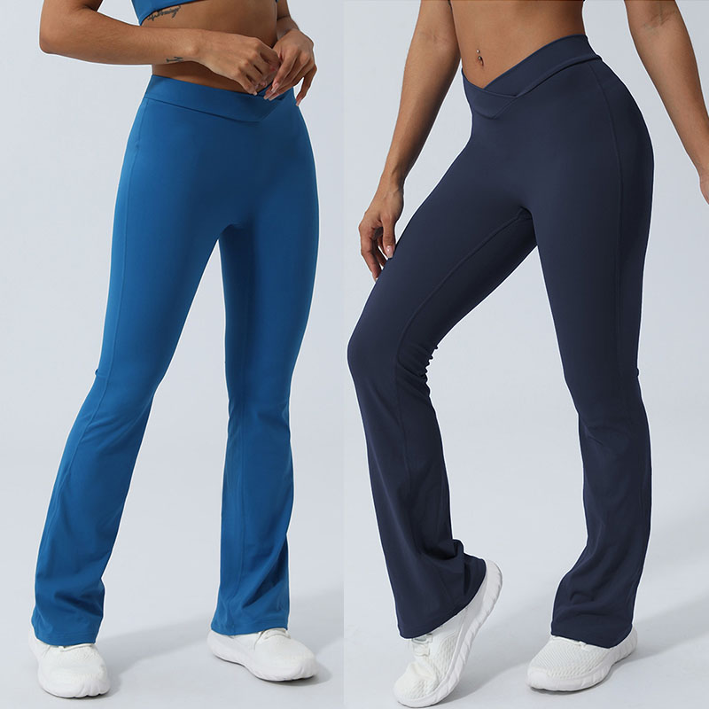 Hot Selling Women Stretchy Quick Dry Pant Lightweight V Cut Yoga Flared Pants High Quality Women's Leggings Sport Yoga Pants