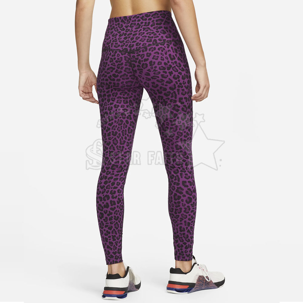 Women Yoga Leggings Mid Waist Full Length Breathable Mesh Design Print Elastic Waist Contrast Stitch for Fitness Exercise