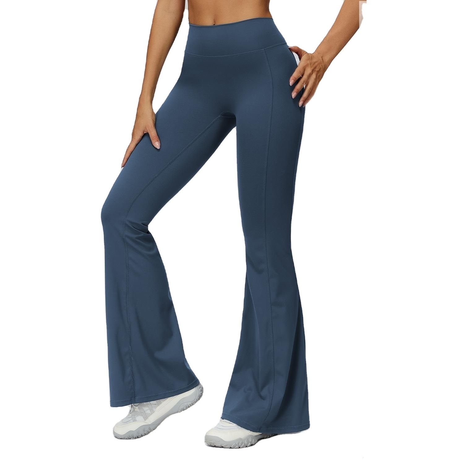Women's Ruching Flare Yoga Pants - High-Waist Sculpting Trousers for Running &amp; Gym Custom Flared Leggings Available