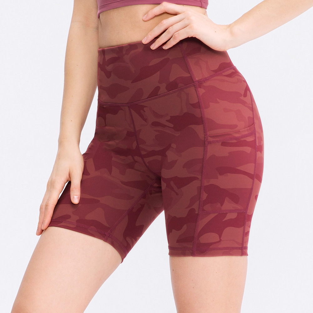 F52 Women's High Waist Yoga Pants Shorts with Pockets Solid Printed Leopard Biker Style Casual Sports Fitness Leggings