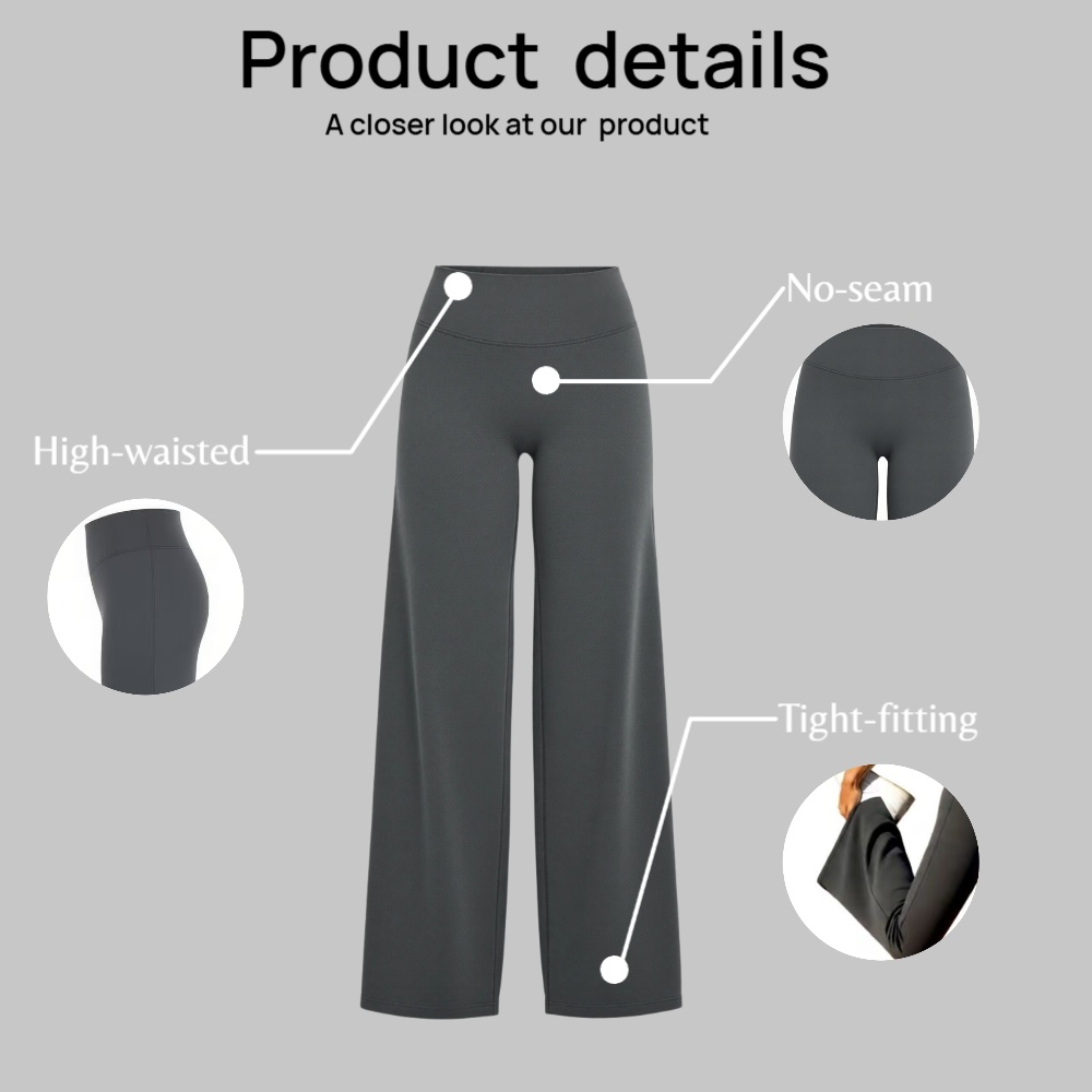 Women's High-waist Wide-leg Tight Fit Workout Yoga Pants Seamless Flared Design Printing Customizable Available Multiple Colors
