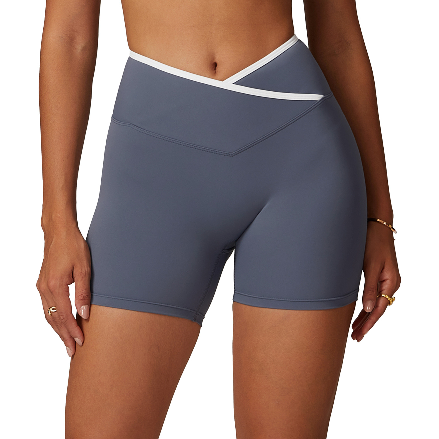 Women's Slim Cross High Waist High Elastic Yoga Pants Comfortable Color Contrast Butt Lifting Yoga Pants for Women