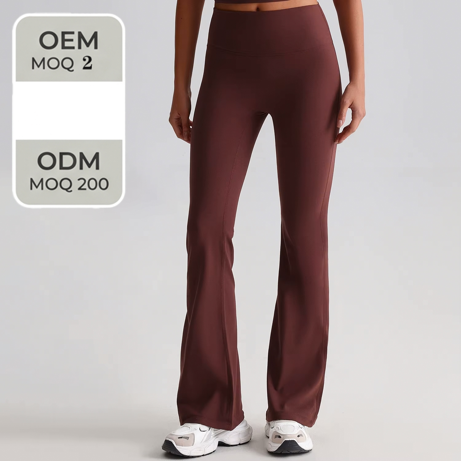 Wholesale Women High Waist Flare Yoga Pants Nude Feel Butt Lifting Bootcut Leggings Nylon Feel Tummy Control Gym Workout Flared