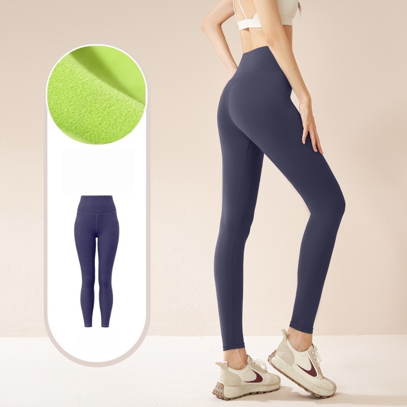New Winter Solid Breathable Outerwear Tummy Control Hip Lift Fitness Sports Tight Thickened Fleece Yoga Pants