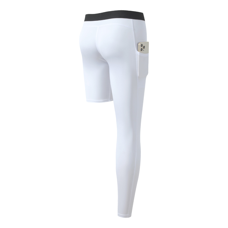 Factory Custom One Leg Compression Tights for Basketball Athletic Workout Gym Leggings with Pockets