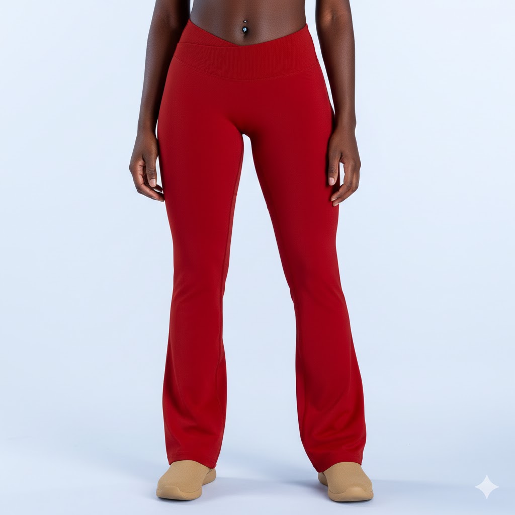 Custom Logo Seamless Flared Leggings | V Waist Dull Nylon Yoga Pants | High Rise Bootcut Fitness Bell Bottoms Manufacturer