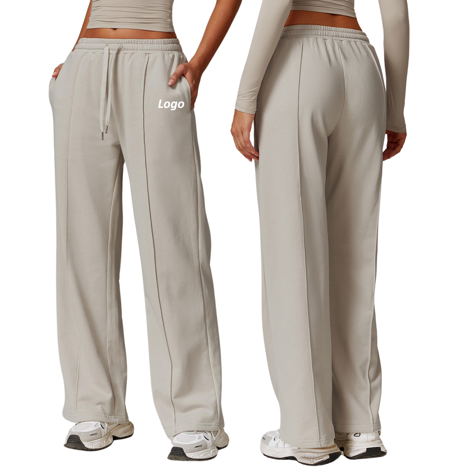 Custom Women Wide Leg Sweatpants Loose Fit Casual Lounge Pants Comfy Yoga Gym Activewear Trousers Homewear Pants