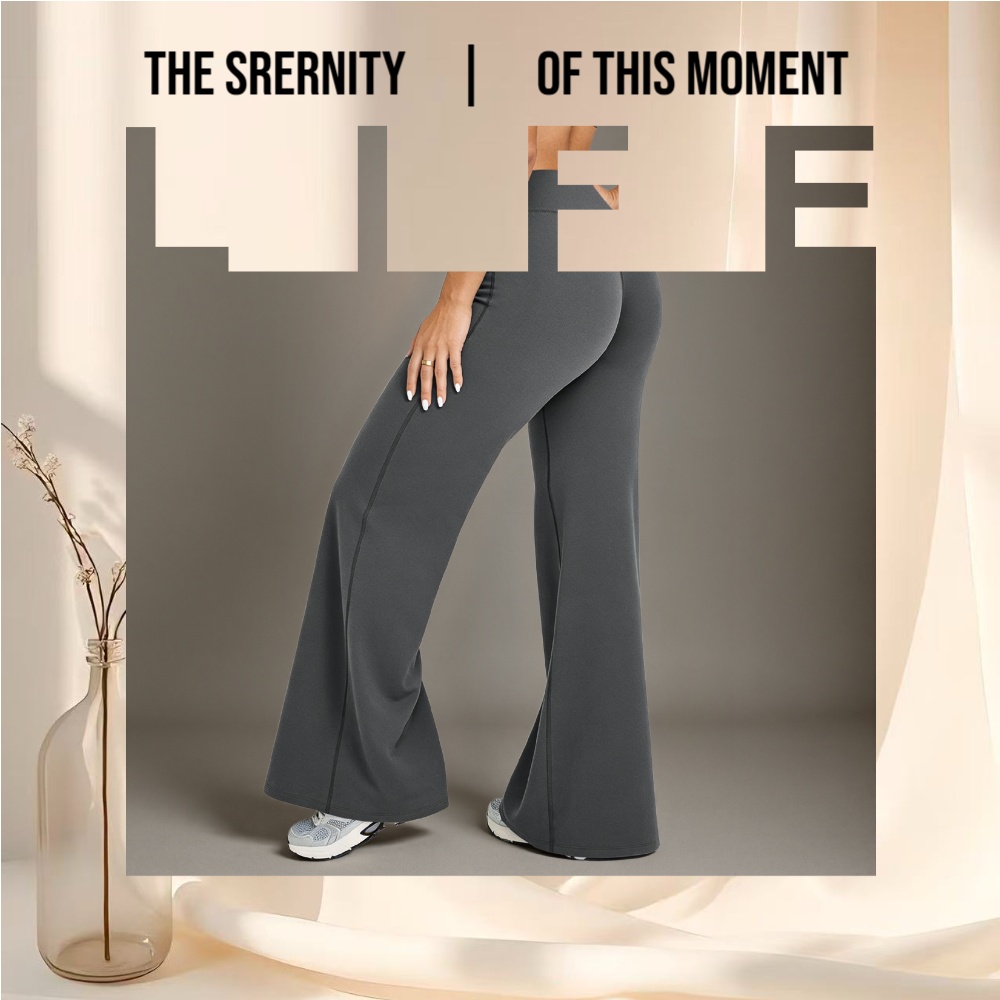 Women's High-waist Wide-leg Tight Fit Workout Yoga Pants Seamless Flared Design Printing Customizable Available Multiple Colors
