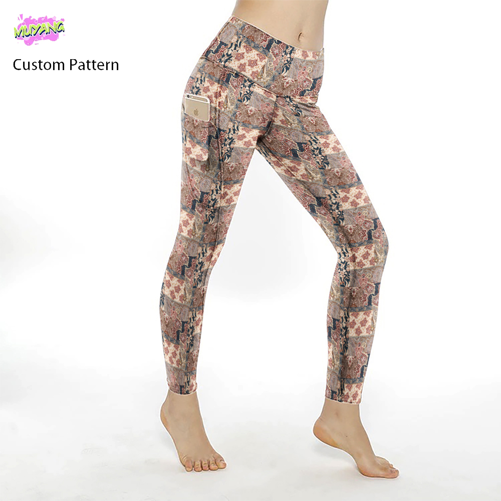 LULU Buttery Soft Eco-friendly Women's High Waist Workout Printed Yoga Pants Recycled Leggings with Pockets for Women