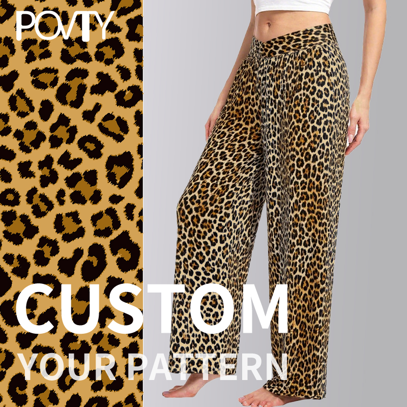 POVTY Eco-Friendly Bamboo Women's Summer Solid Wide Leg Yoga Sweatpants Cozy High Waist Breathable Plus Size Casual Pockets