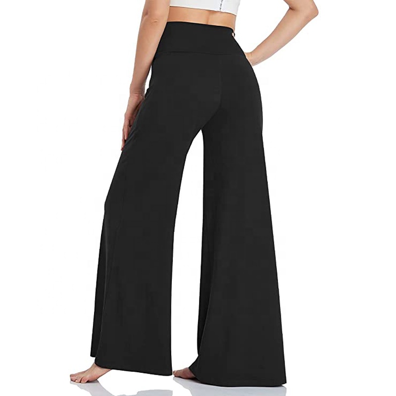 Womens Wide Leg Yoga Pants High Waist Lounge Palazzo Trousers Loose Fit Comfy Stretch Slacks Workout Pyjama Pants