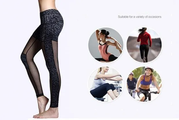 Womens Yoga Gear Leggings, High Waist Workout Sports Active Pants 4 Way Stretch Compression