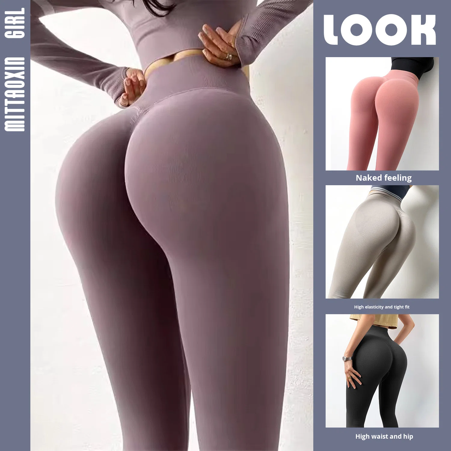 2024 Peach Shaping Yoga Pants High Waist Naked Sensation Seamless Butt Lifting Workout Leggings Tummy Control Fitness Wear