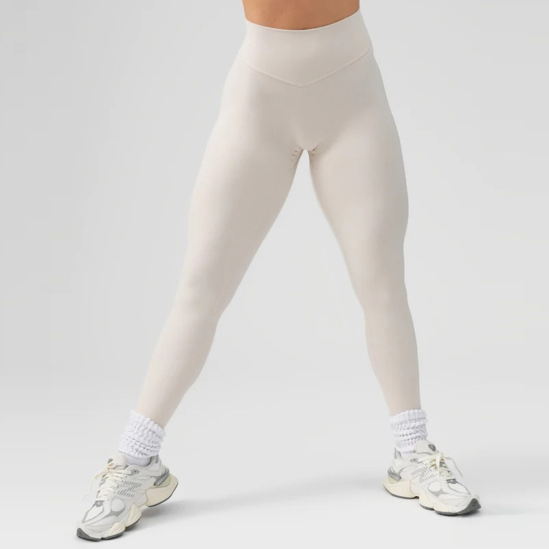 2026 Custom Logo Spandex Sportswear High Waist Yoga Pants Gym Workout Tight Fitness Butt Lift Leggings for Women Four-Way Solid