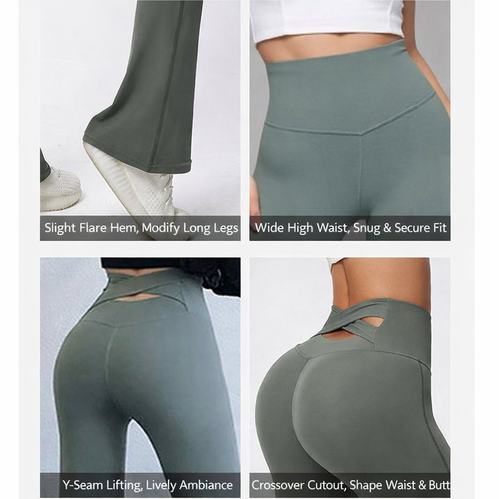 No Front Seam High Waisted Flare Leggings Yoga Pants Buttery Soft Yoga Leggings for Women Workout Running Bootcut Leggings