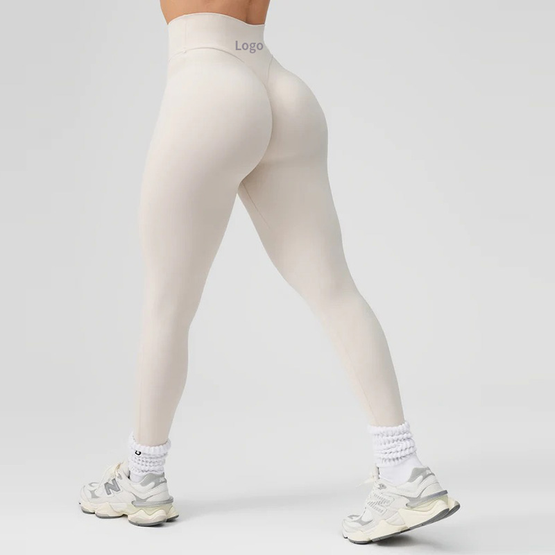 2026 Custom Logo Spandex Sportswear High Waist Yoga Pants Gym Workout Tight Fitness Butt Lift Leggings for Women Four-Way Solid