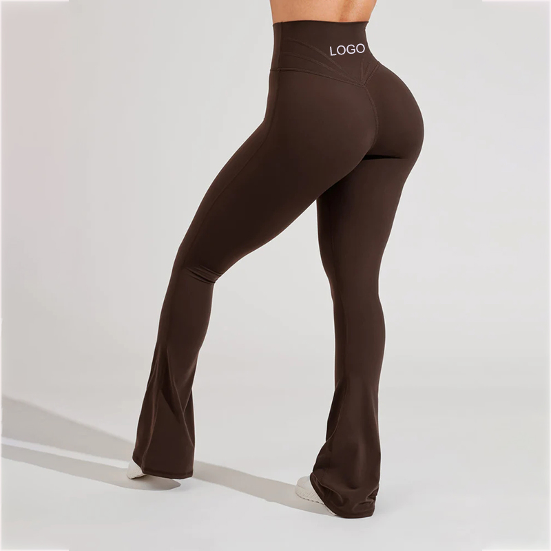 Custom Yoga Pants Plus Size Buttery Soft Scrunch Butt High Waist Wide Leg Polyester Spandex Workout Fitness Flare Yoga Leggings