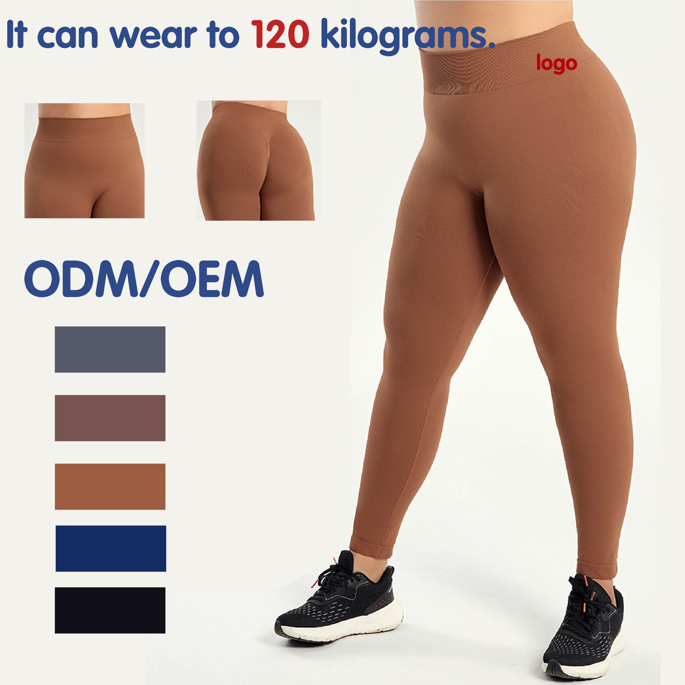 Breathable Stretch Soft Touch Women Plus Size High Waist Seamless Knee Length Yoga Pants for Gym Workout Daily Training