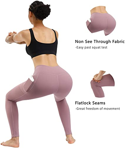 High Waist Yoga Pants for Women Workout Pants 4 Way Stretch Leggings with Pockets