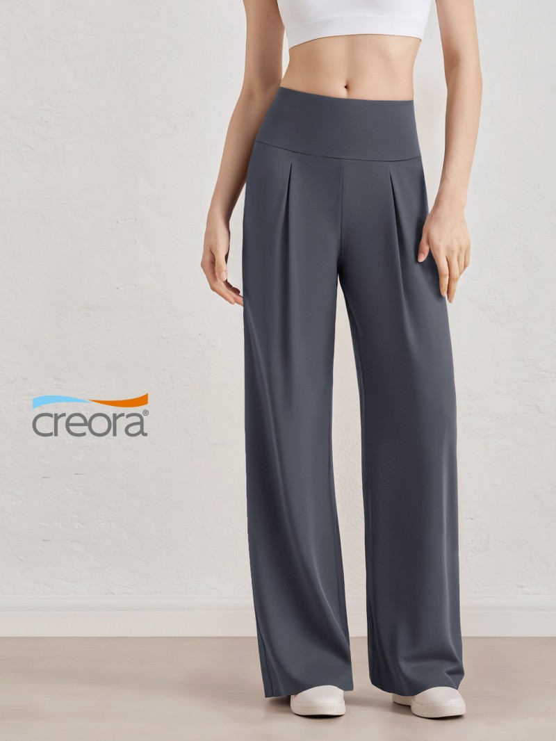 Custom Logo Wholesale Bestseller Workout Fashion High Waist Leisure Wide Leg Pants With Pocket Breathable Yoga Jogging Pants