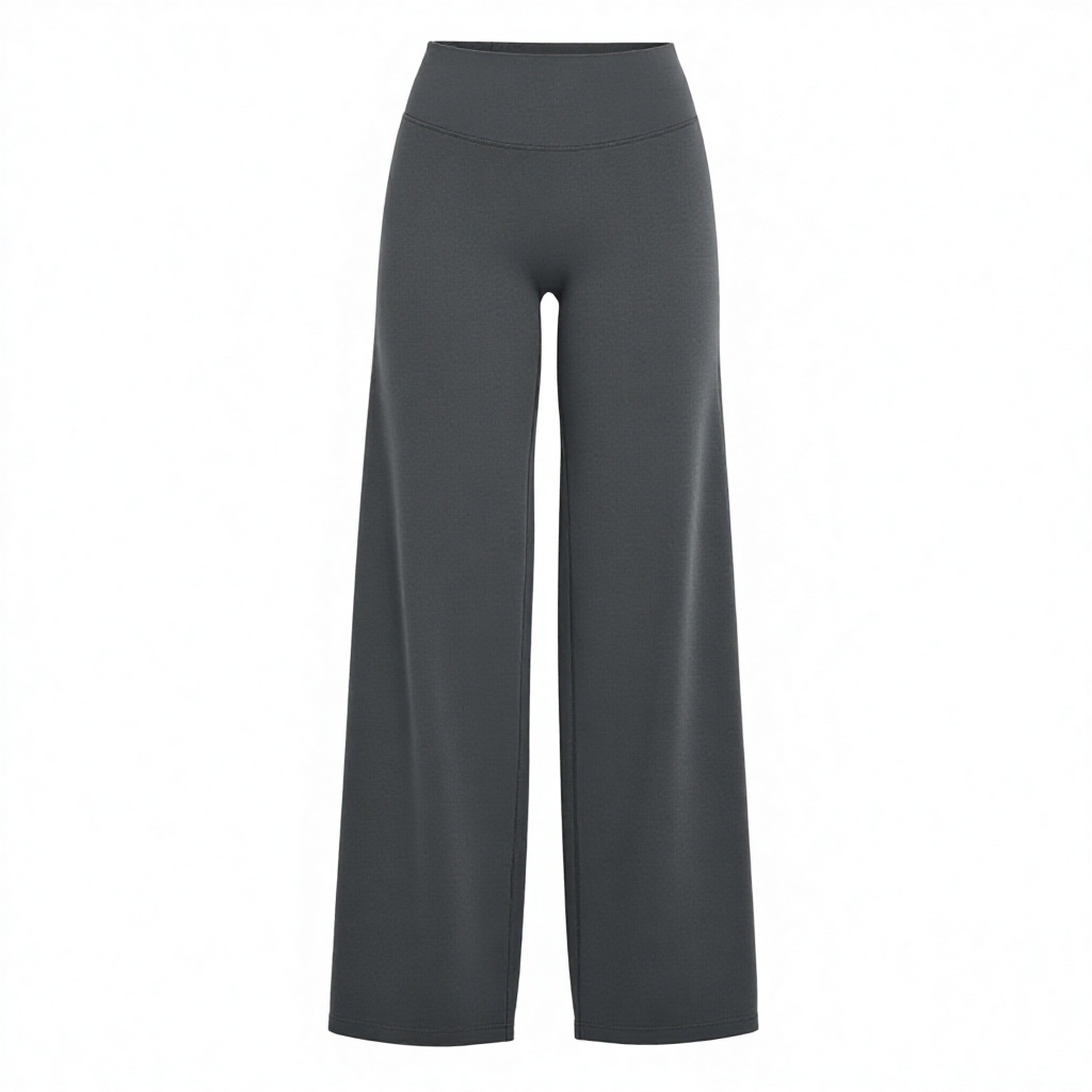 Women's high-waist wide-leg workout yoga pants with a seamless flared design, customizable, available in multiple colors