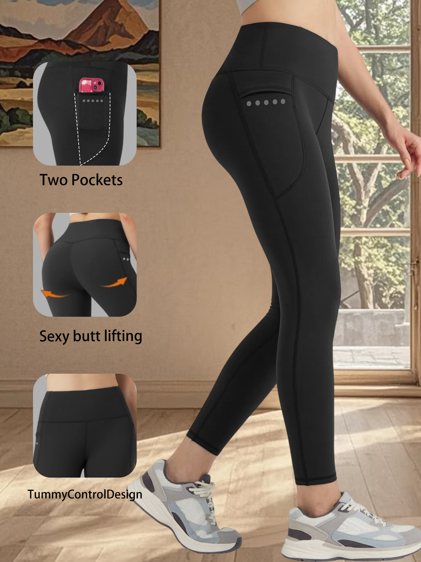 Plus Size Custom Logo Yoga Pants Women's Running Push up Breathable Sport Leggings Reflective Yoga Pants with Pockets