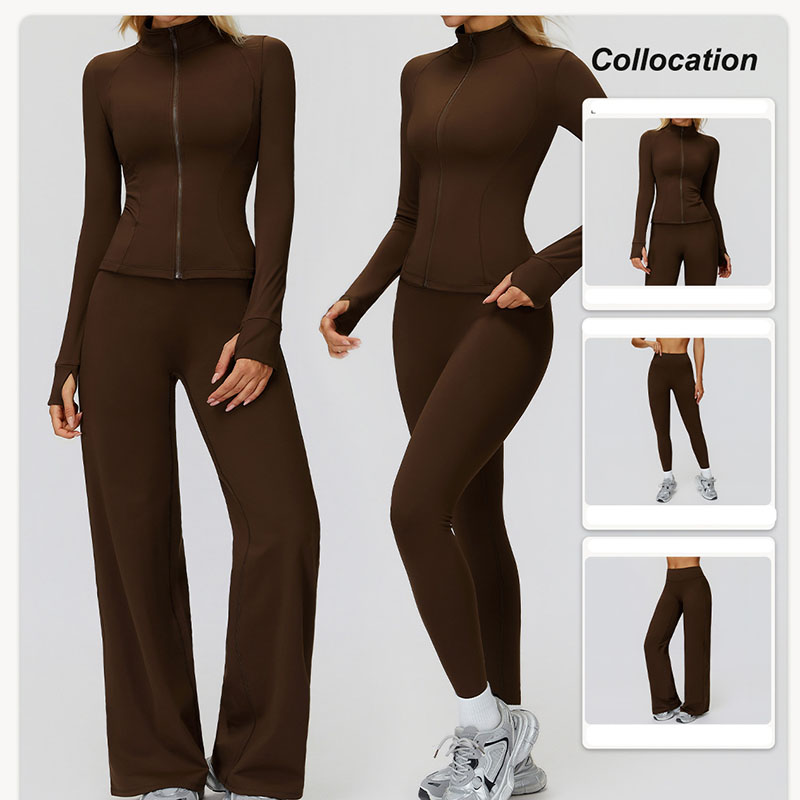 Custom Logo Yoga Sets Zipper Warm Plush Outfits High Waist Flare Leggings Gym Clothes Outdoor Running Fitness Sportswear