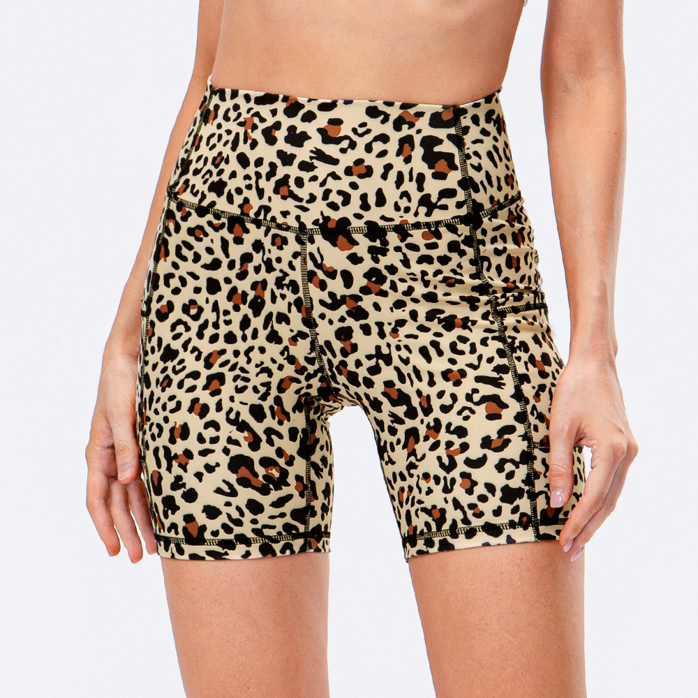 F52 Women's High Waist Yoga Pants Shorts with Pockets Solid Printed Leopard Biker Style Casual Sports Fitness Leggings