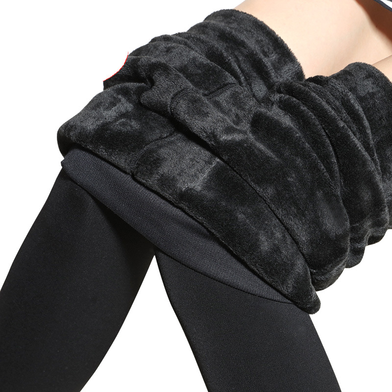 New Arrival Winter Thick Plush Fluffy Fuzzy Warm Women Tights Solid 100/200/300 Gram Skin Friendly Keep Warm Casual Yoga Pants