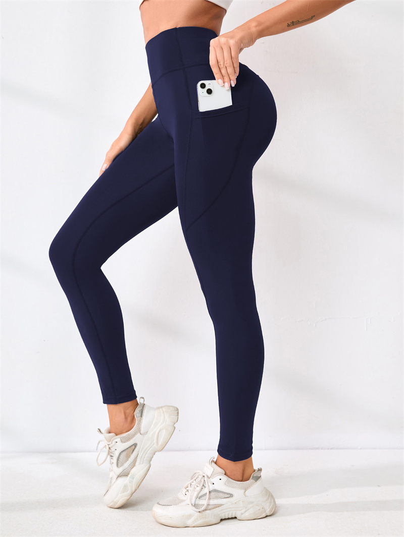 OEM/ODM Solid Leggings Pockets for Women Soft High Waisted Tummy Control Four-Way Stretch Full Length Workout Yoga Pants