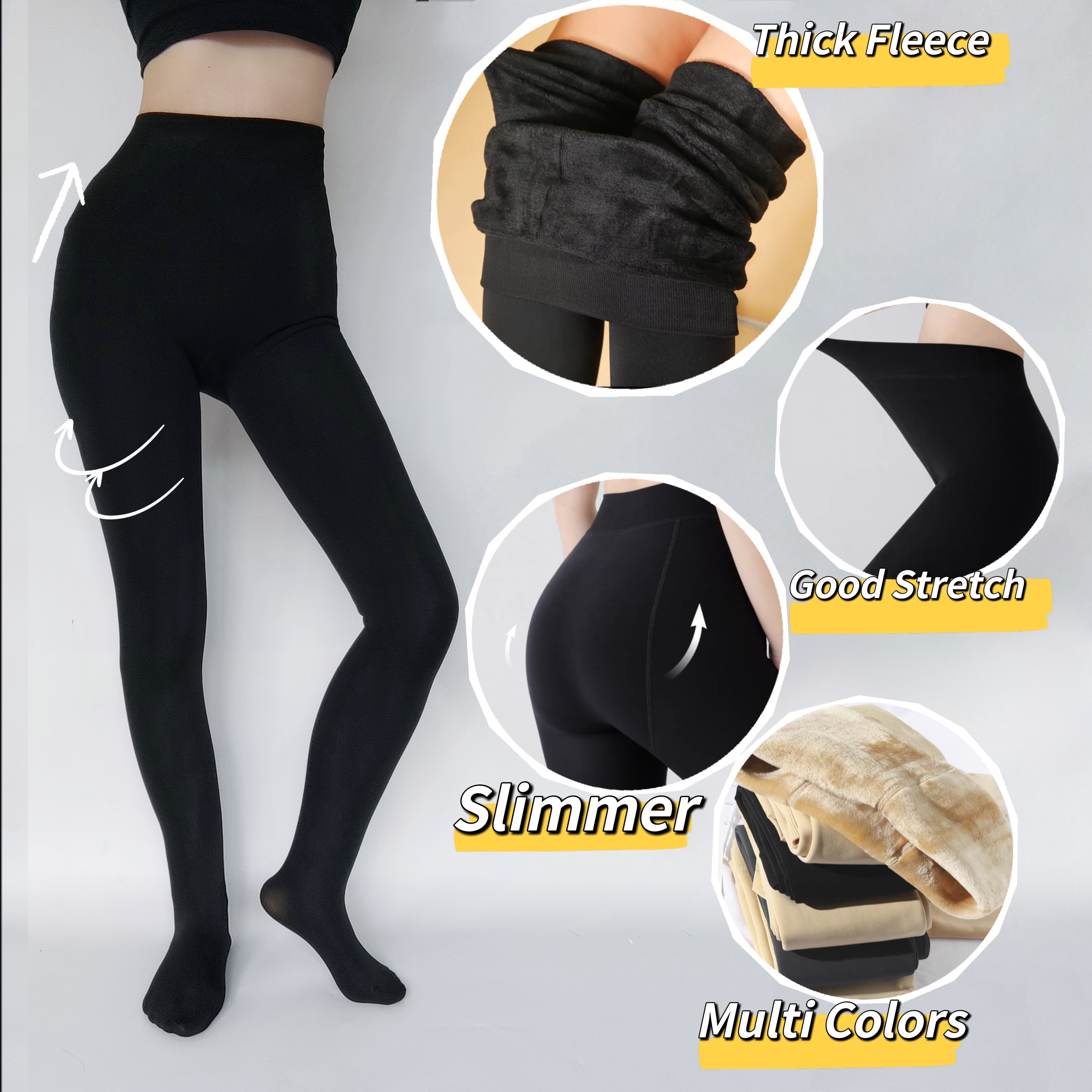 High Quality Fuzzy Fleece Leggings Wholesale Winter Tights Pantyhose Fuzzy Fleece Leggings