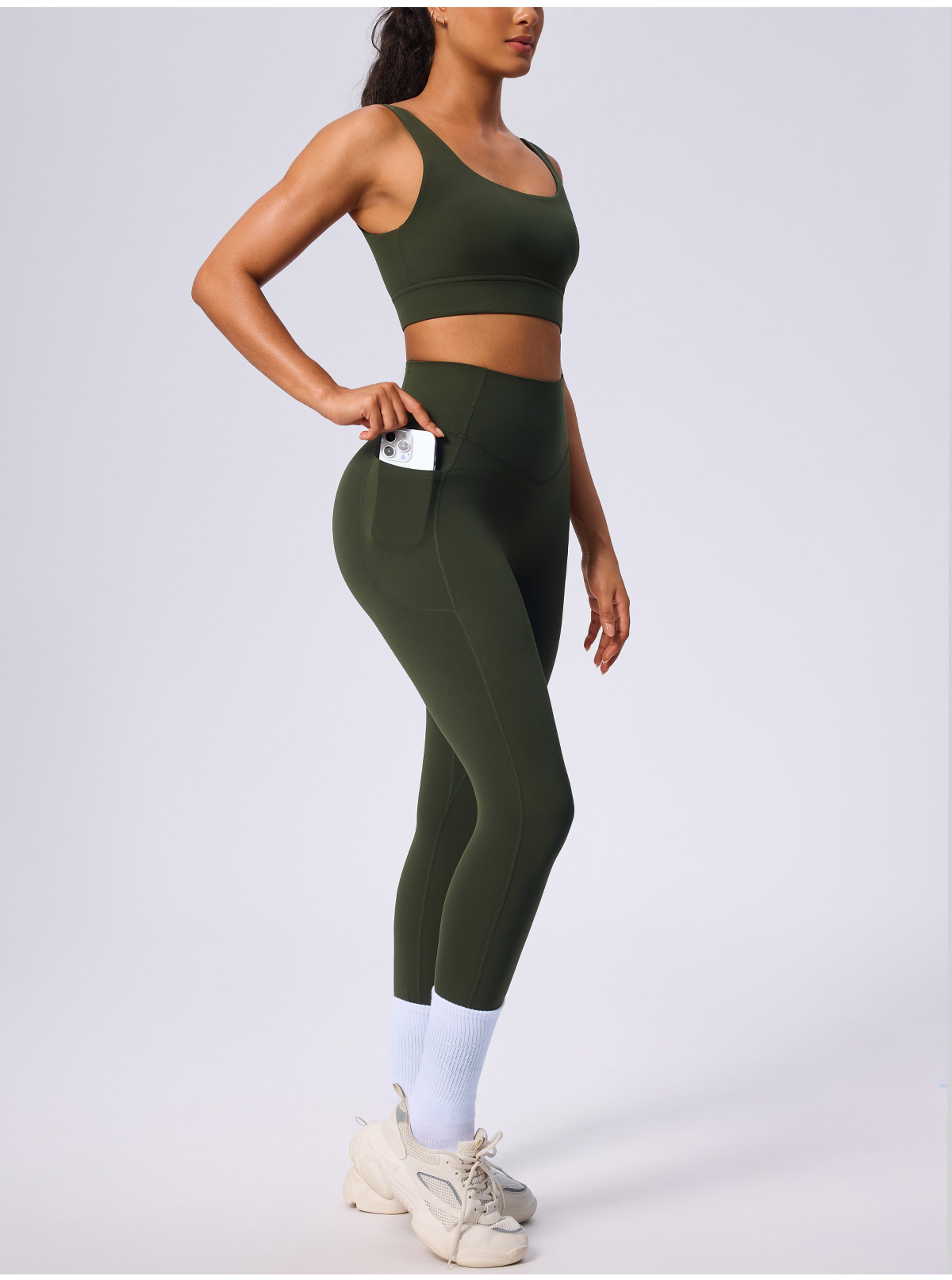 V-shaped Waist Tight Stretch Shaping Hip Lifting With Pockets High Waist Print Quick Dry Breathable Fitness Women Yoga Leggings