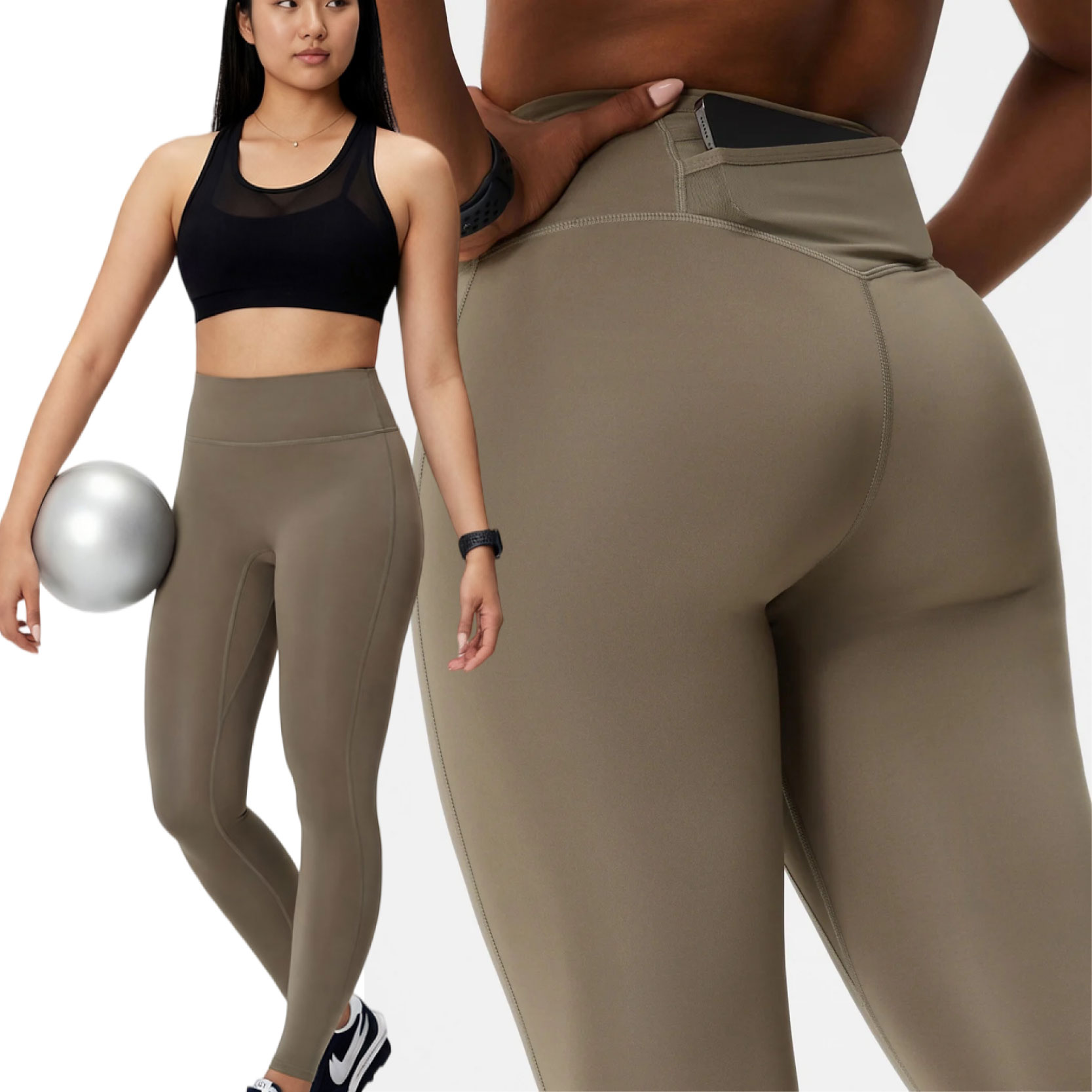 Women's High Waisted Yoga Leggings with Mesh Pockets Compression Moisture Wicking Chafe-Free Seams for Workout Pant OEM ODM
