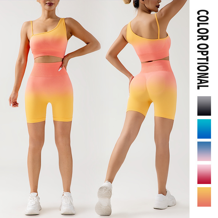 Custom Breathable High-Waisted Butt-Lifting Elastic Waist Front Print Ankle-Length Tie-Dye Seamless Gradient Running Yoga