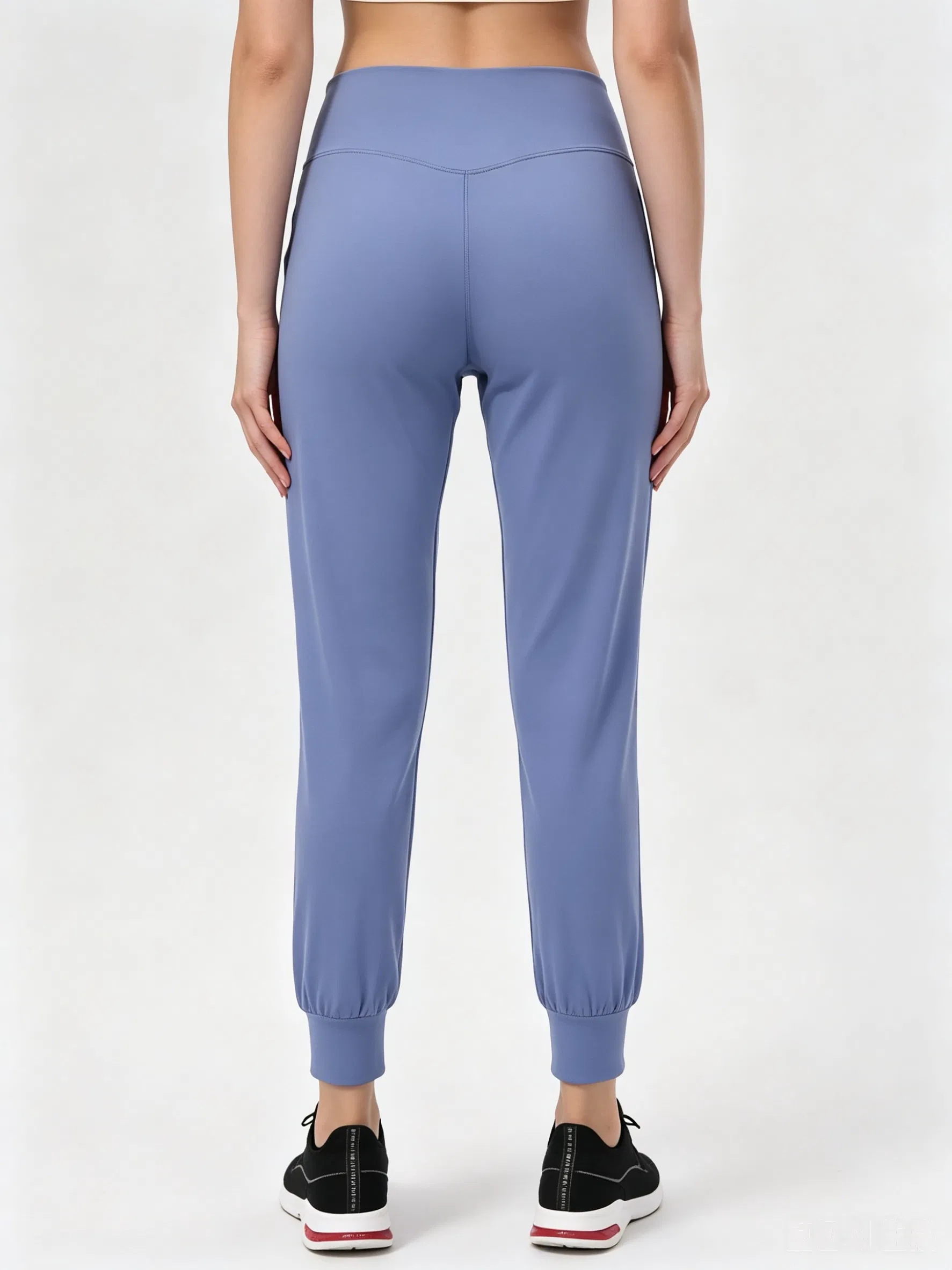 Women's 77% Nylon 23% Spandex High Waist 4-Way Stretch Yoga Pant with Pockets &amp; Elastic Cuffs for Yoga Running &amp; Casual Wear