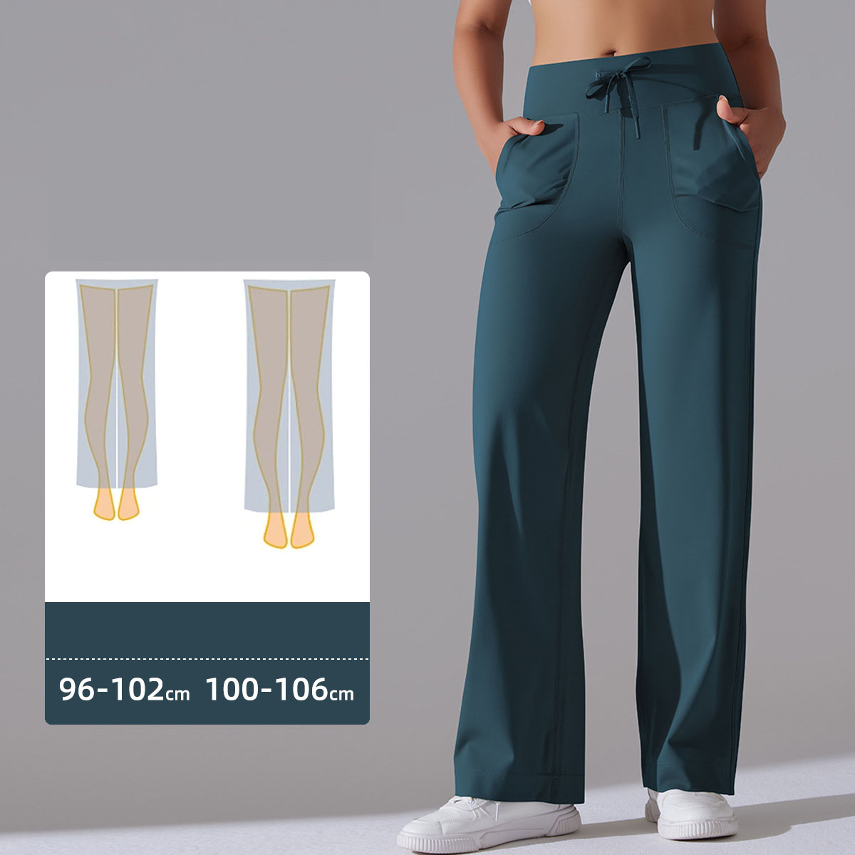 Extra Long High Waist Wide Leg Yoga Pants for Tall Women Fleece Lined Loose Fit Lounge Pants With Pockets